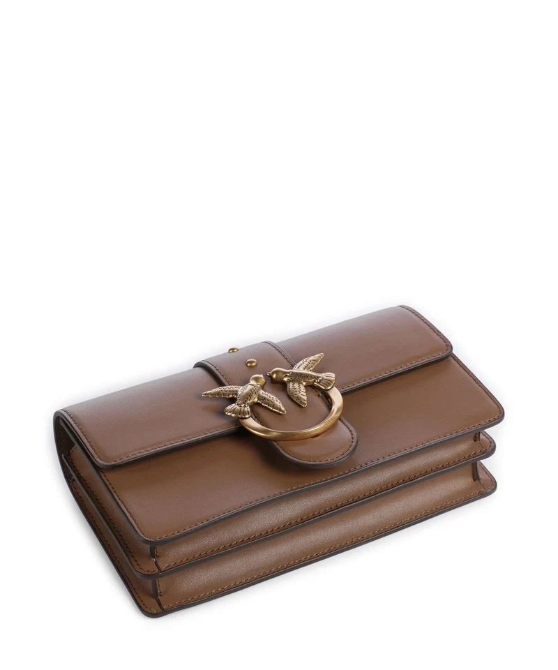Pinko Love One Mini Umhängetasche marrone cognac/antique gold