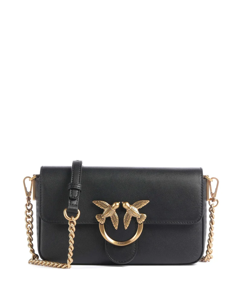 Pinko Love One Mini Slouchy Umhängetasche nero/antique gold