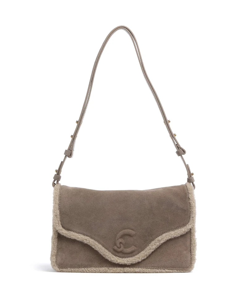 Coccinelle C-Me Softy Suede Schultertasche warm taupe