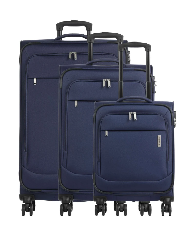 Travelite Priego 4-Rollen Trolley Set navy