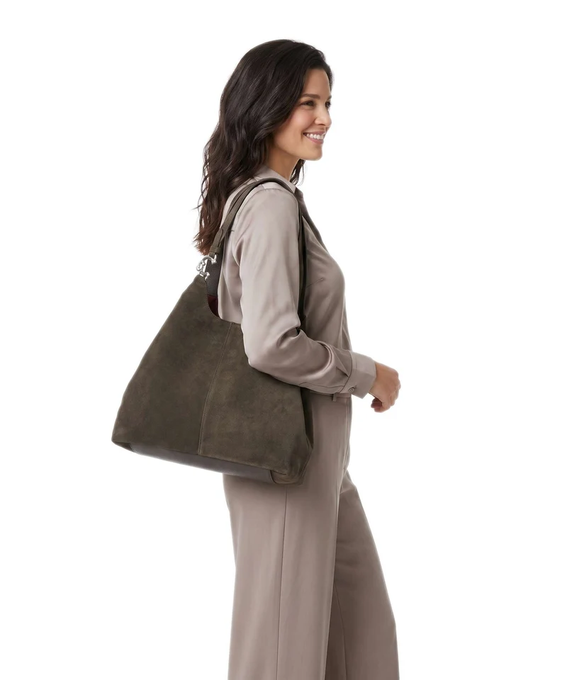 Coccinelle C-Easy Suede Beuteltasche fango