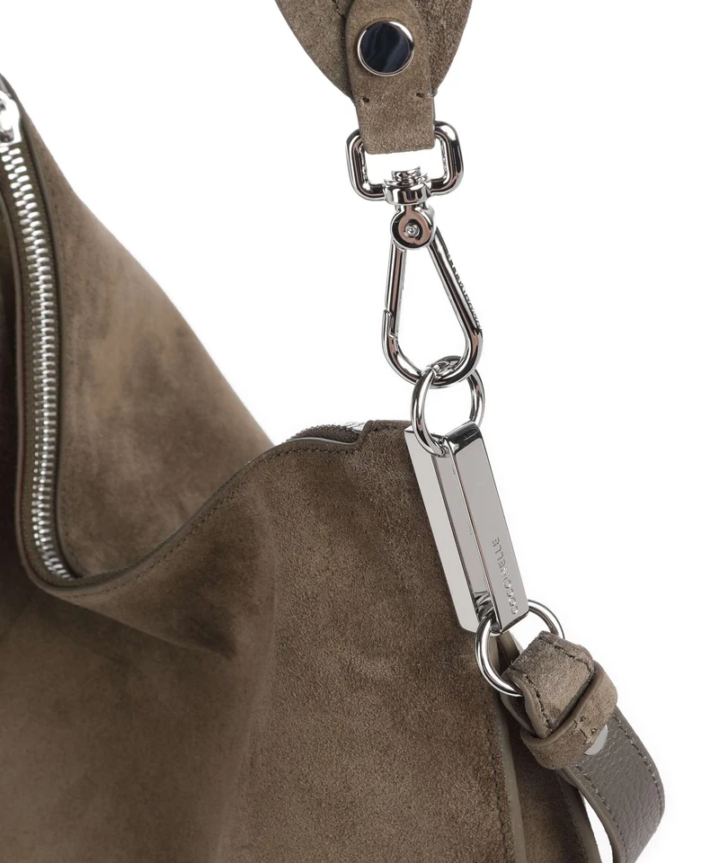 Coccinelle Sunup Suede Schultertasche fango