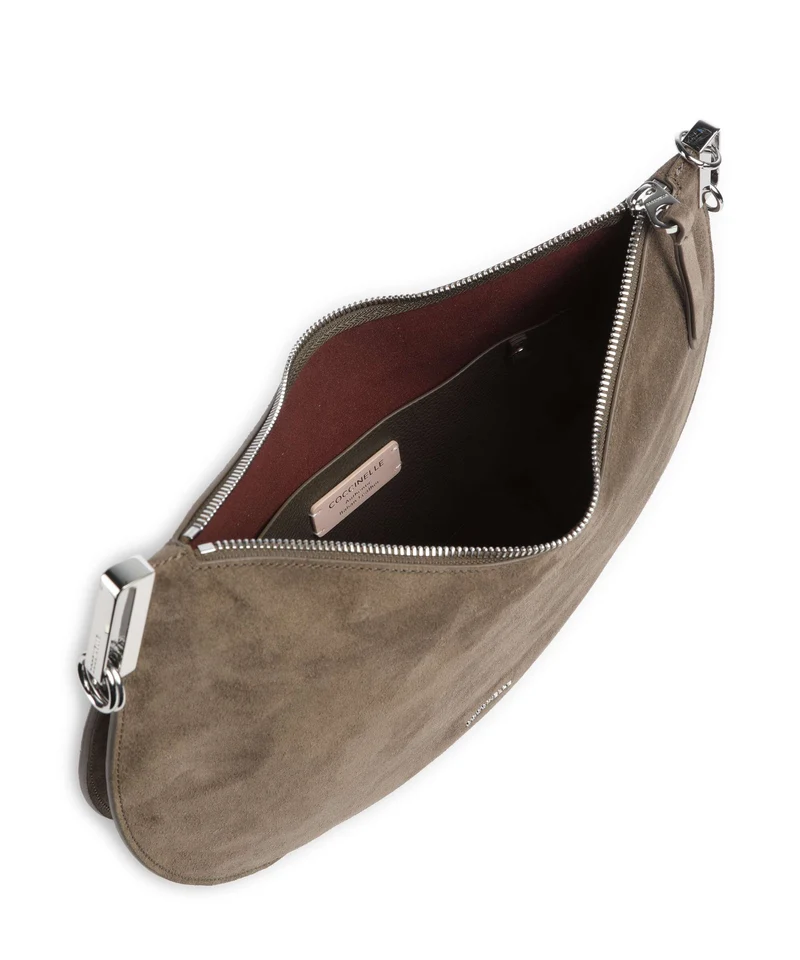 Coccinelle Sunup Suede Schultertasche fango
