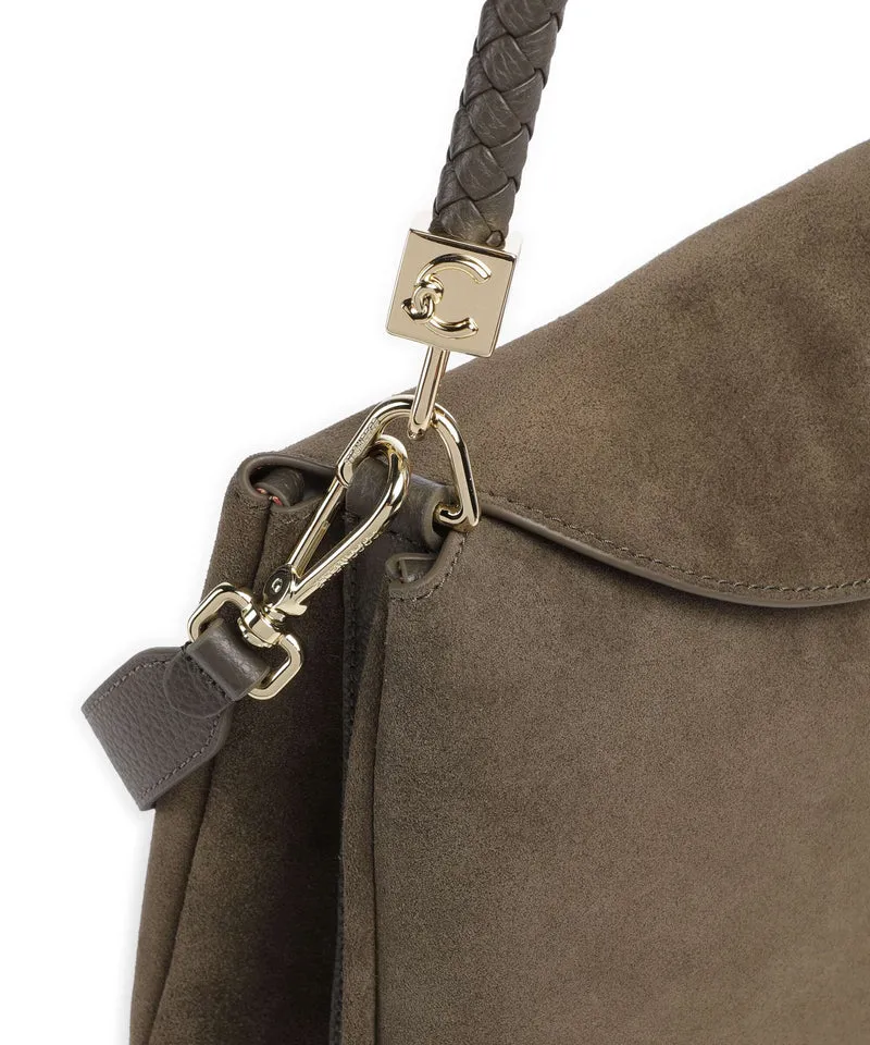 Coccinelle Tiggy Suede Handtasche fango