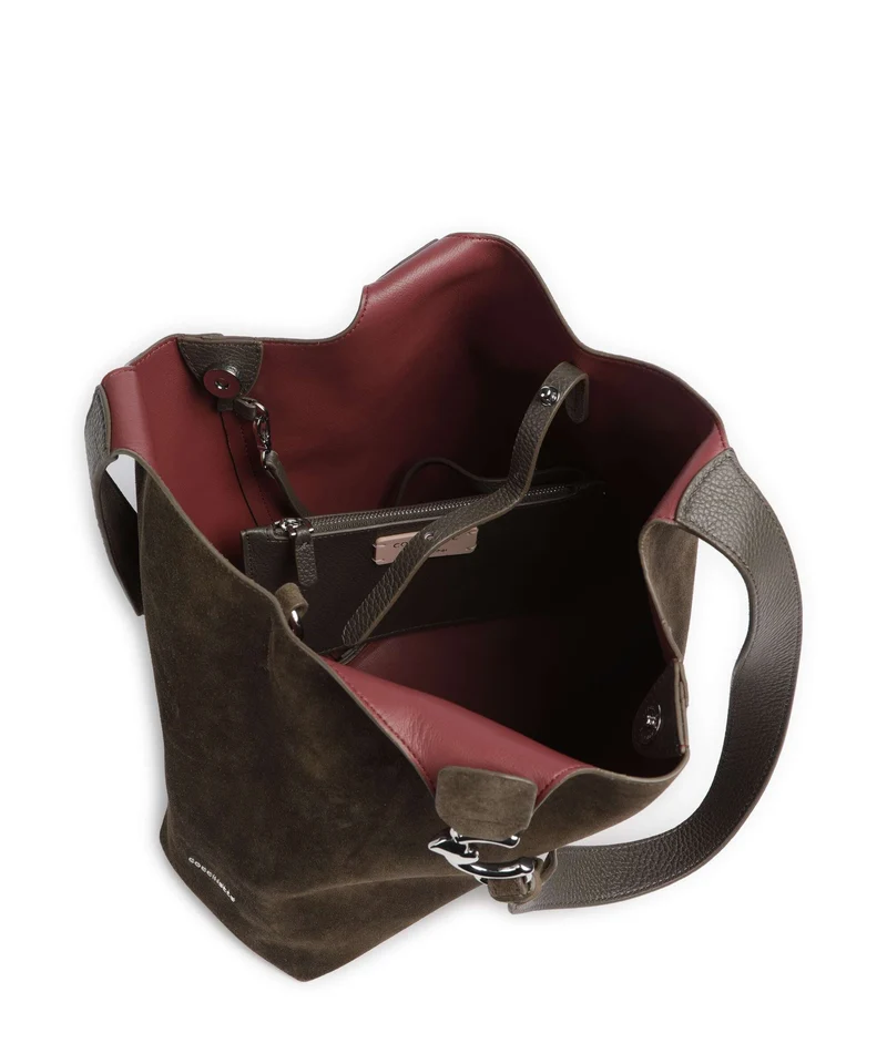Coccinelle C-Easy Suede Beuteltasche fango