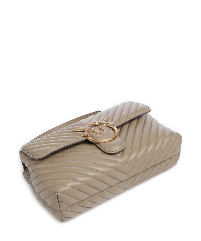 Pinko Love Lady Puff Classic Handtasche grigio talpa/antique gold