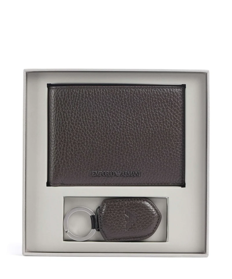 Emporio Armani Business Regenerated Giftset Geldbörse black coffee