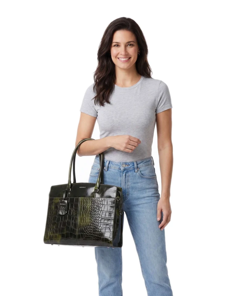 Burkely Cool Colbie Shopper olive patent
