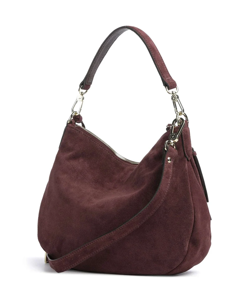 Abro Suede Juna Small Beuteltasche burgundy