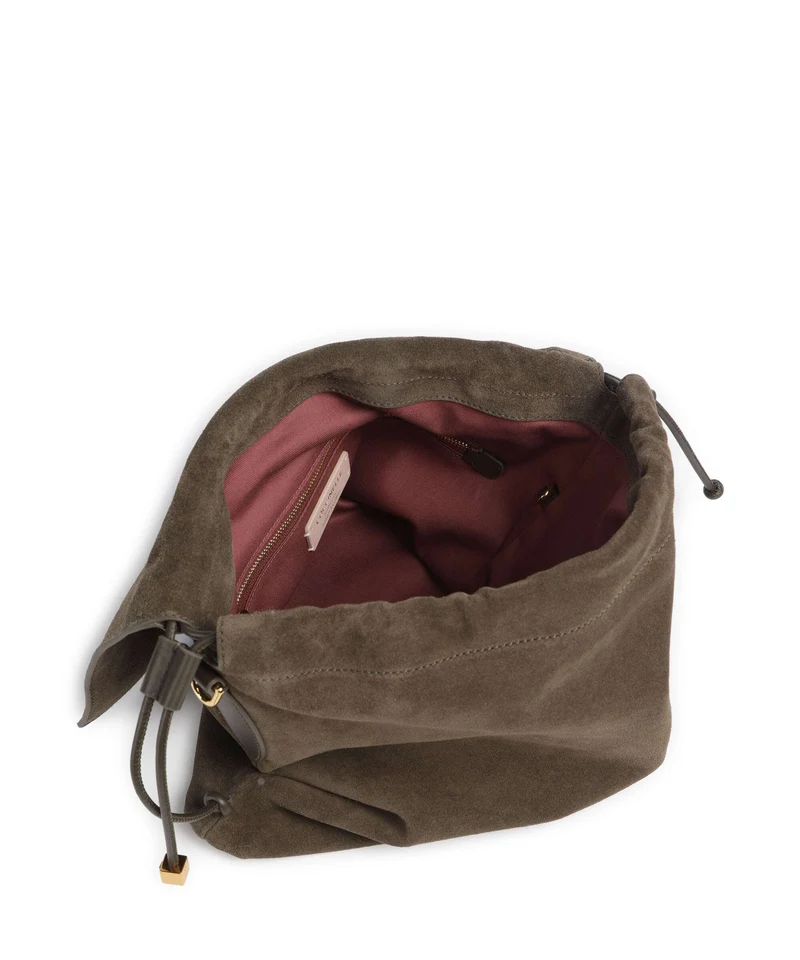 Coccinelle Lidia Suede Beuteltasche fango