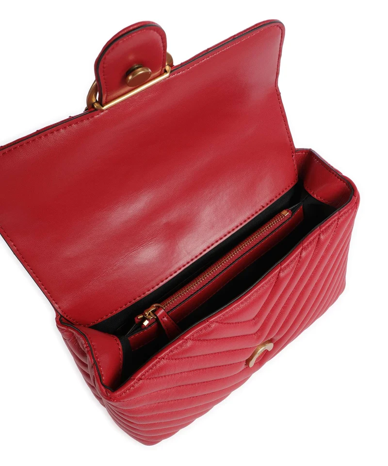 Pinko Love Lady Puff Mini Handtasche rosso rio/antique gold