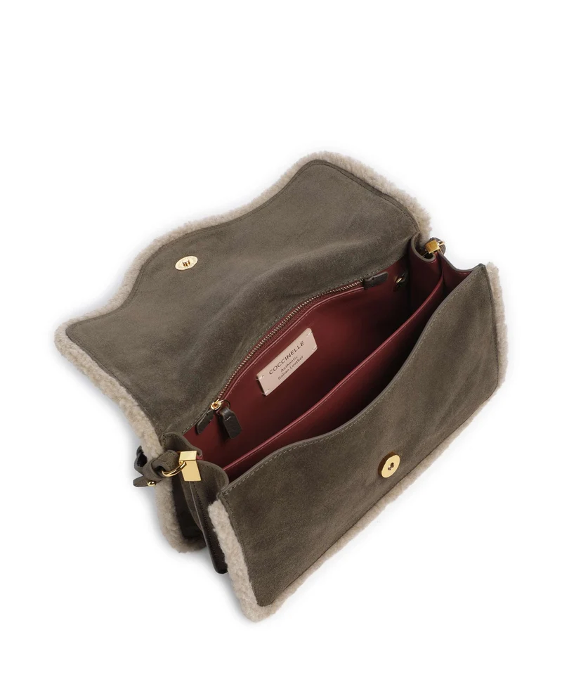 Coccinelle C-Me Softy Suede Schultertasche fango/warm taupe