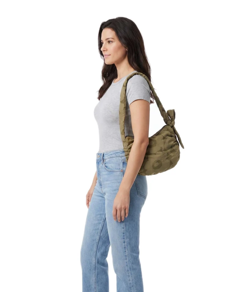 Marimekko Utu M Unikko Schultertasche olive green/khaki green