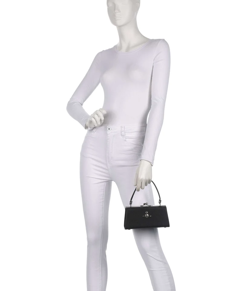 Vivienne Westwood Doll Frame Saffiano XL Handtasche black