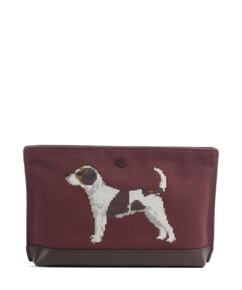 Lauren Ralph Lauren Large Kosmetiktasche dark garnet/chestnut brown