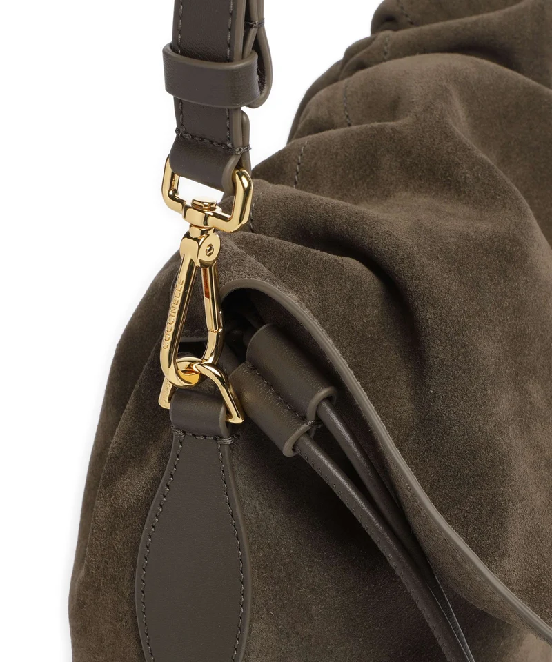 Coccinelle Lidia Suede Beuteltasche fango
