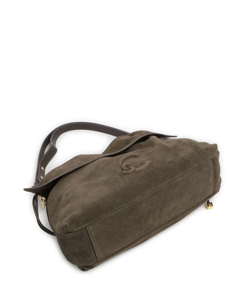 Coccinelle Lidia Suede Beuteltasche fango