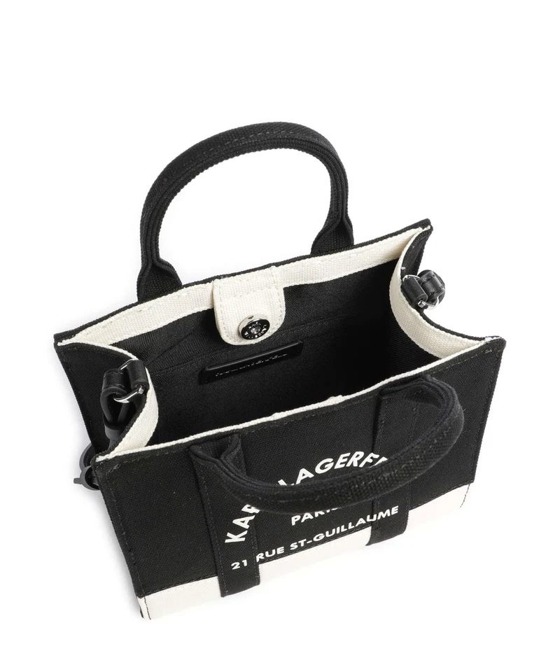 Karl Lagerfeld K/Rue St Guillaume Medium Handtasche cannoli cream/black