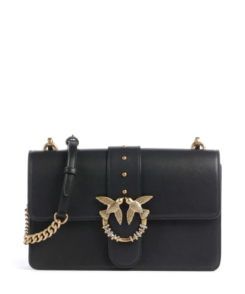 Pinko Love One Classic New Buckle Umhängetasche nero/antique gold