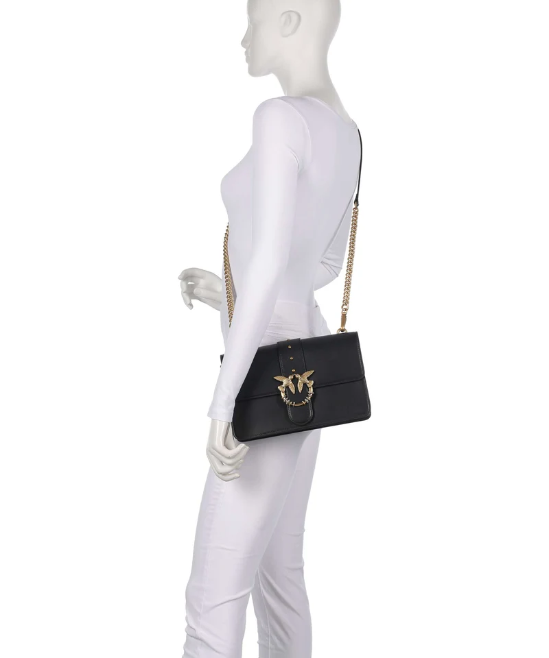Pinko Love One Classic New Buckle Umhängetasche nero/antique gold