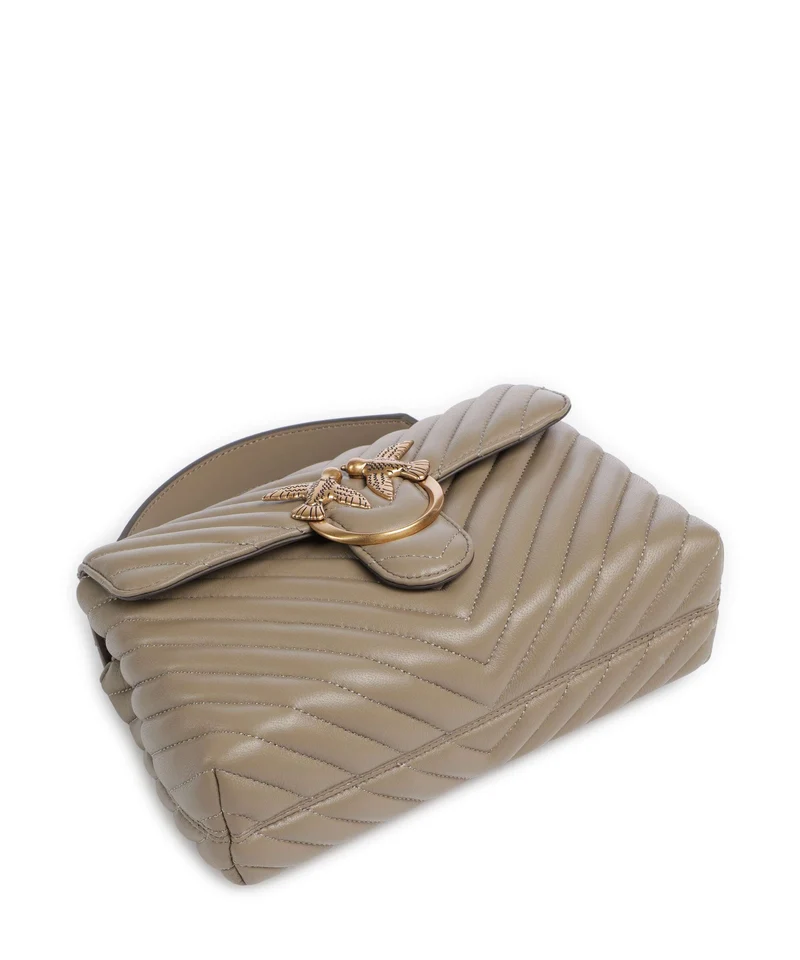 Pinko Love Lady Puff Mini Handtasche grigio talpa/antique gold