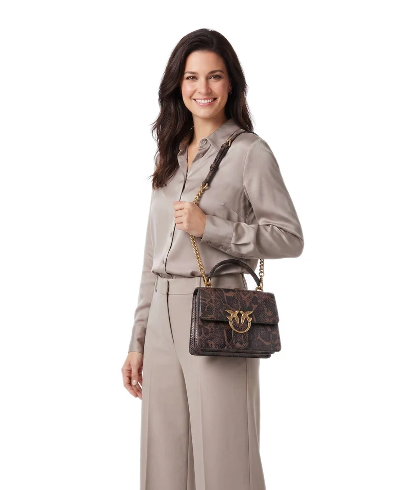 Pinko Love One Mini Umhängetasche roccia/marrone/antique gold