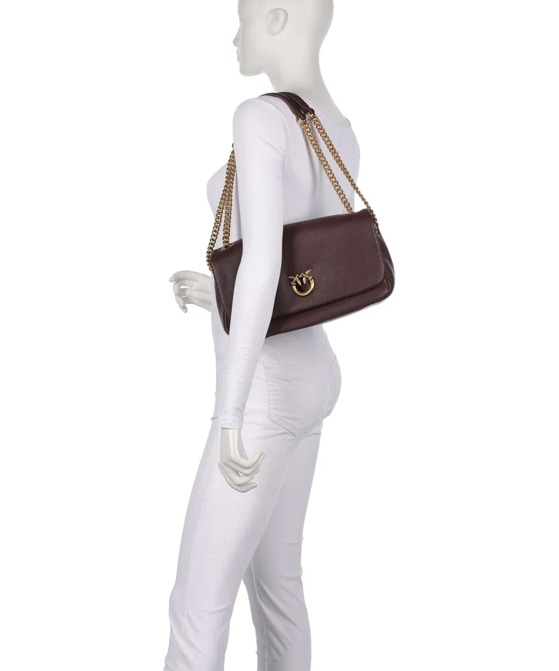 Pinko Click Soft Horizontal Chain Schultertasche castano intenso/antique gold
