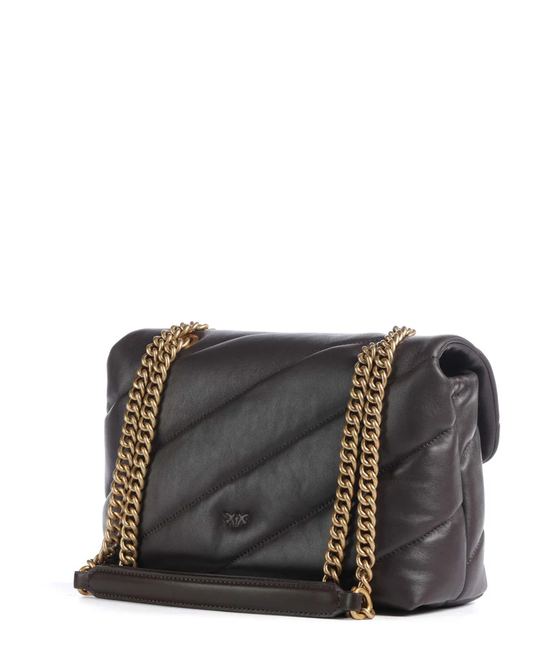 Pinko Love Puff Classic Schultertasche marrone marasca/antique gold
