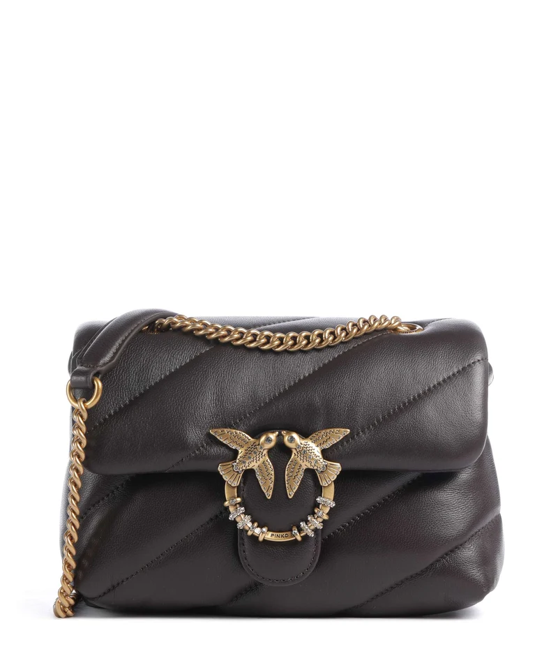Pinko Love Puff Mini New Buckle Schultertasche marrone marasca/antique gold