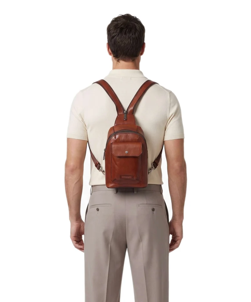 The Bridge Mattia Slingbag marrone