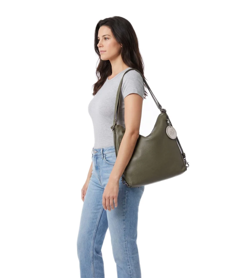 Mandarina Duck Mellow Leather Rucksack-Tasche winter olive