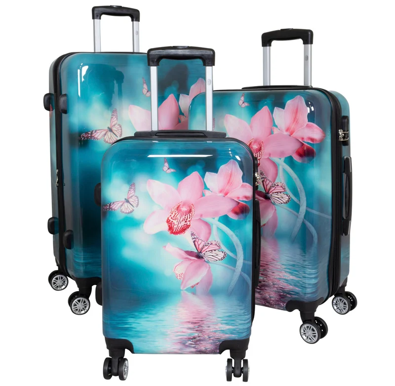 Motivkoffer Design Orchidee – Reisekoffer mit Motiv – Hartschale ABS/Polycarbonat – S M L – leicht & robust