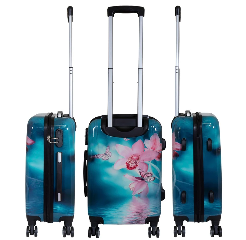 Motivkoffer Design Orchidee – Reisekoffer mit Motiv – Hartschale ABS/Polycarbonat – S M L – leicht & robust