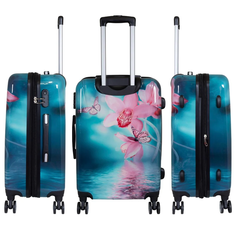 Motivkoffer Design Orchidee – Reisekoffer mit Motiv – Hartschale ABS/Polycarbonat – S M L – leicht & robust