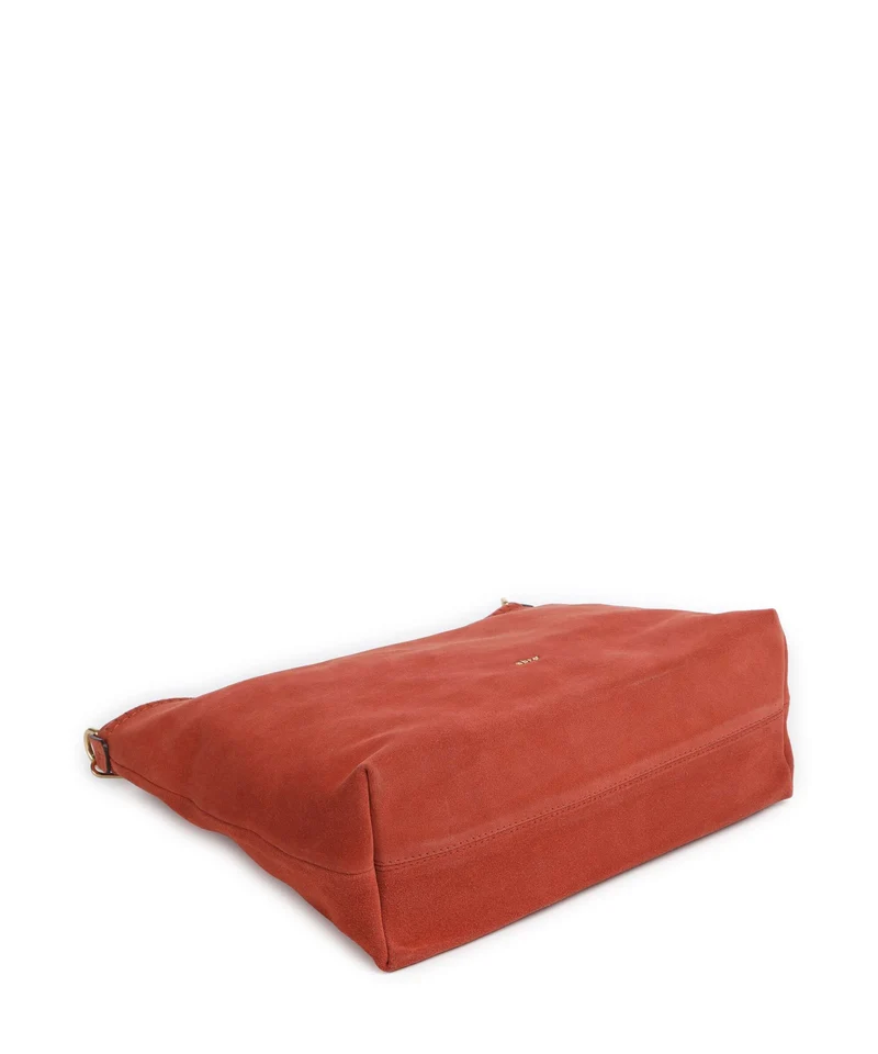 Abro Suede Signature Beuteltasche dark orange