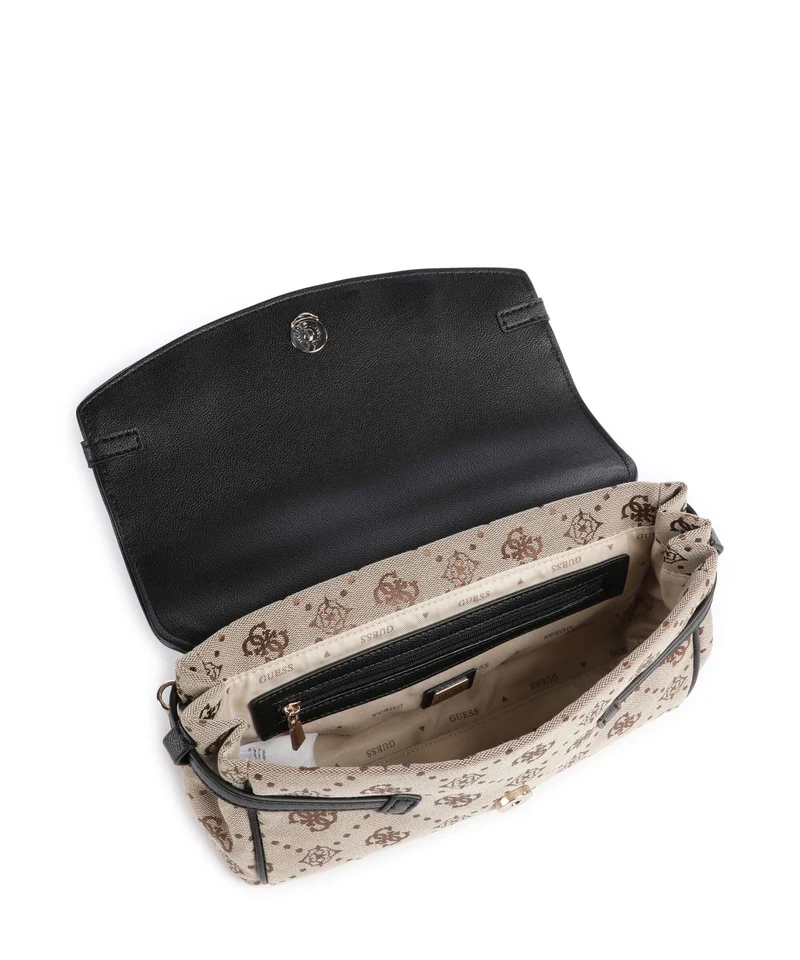 Guess Dorothy Schultertasche latte logo/black