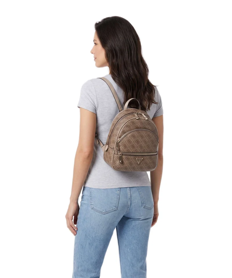 Guess Manhattan II Rucksack latte logo