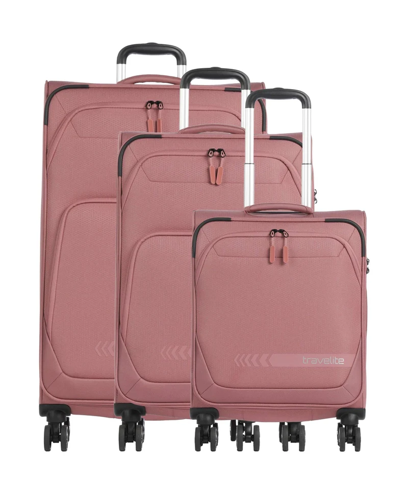 Travelite Kick Off 4-Rollen Trolley Set blush