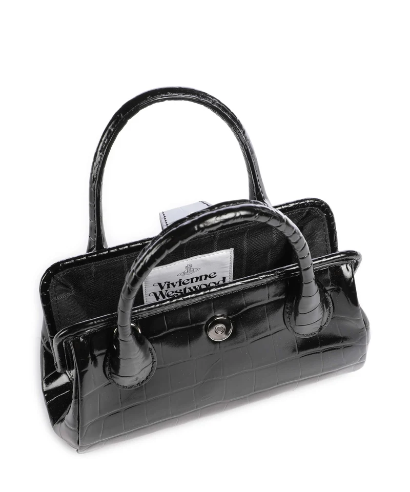 Vivienne Westwood Pamela Embossed Croc Small Umhängetasche black