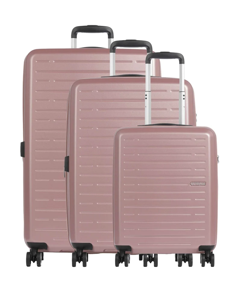 American Tourister Aerojoy 4-Rollen Trolley Set metallic rose