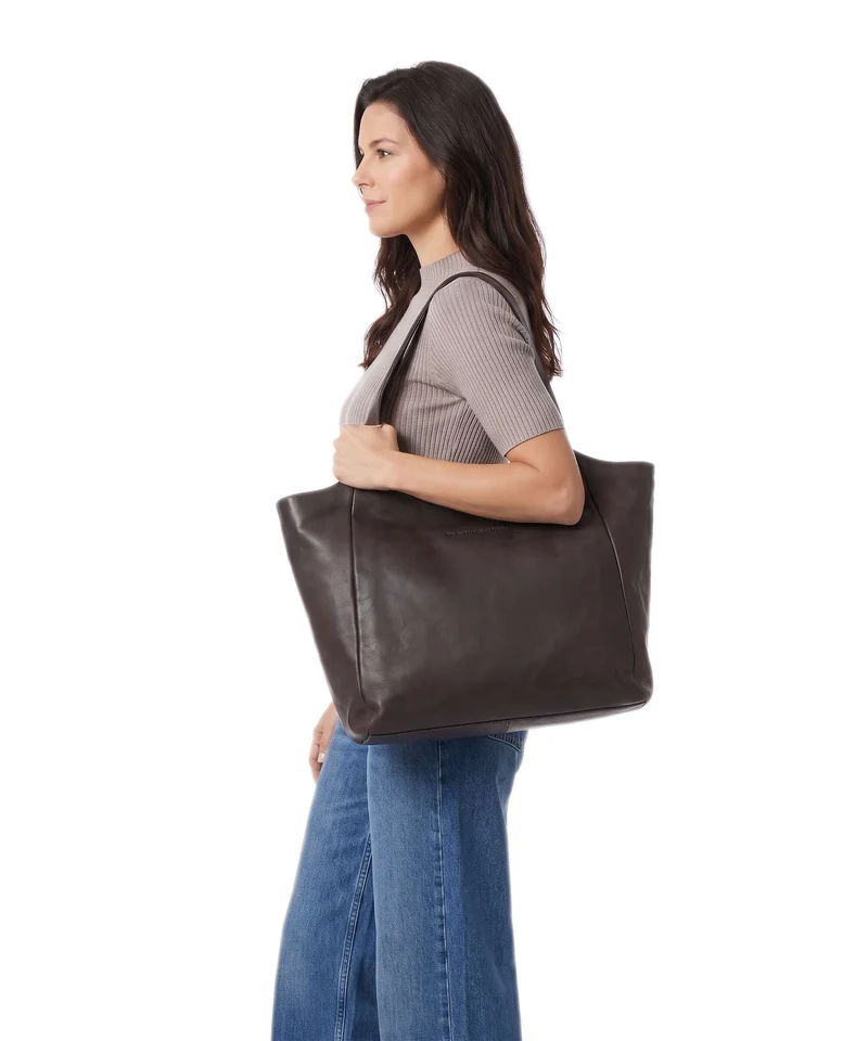 The Chesterfield Brand Wax Pull Up Cow Mireya Shopper brown