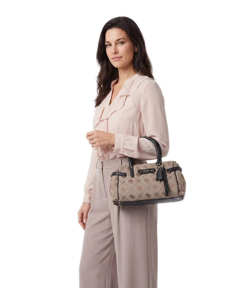 Guess Dorothy Girlfriend Small Handtasche latte logo/black