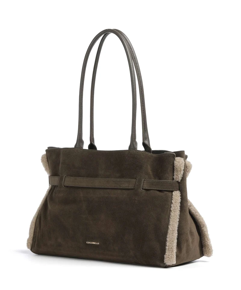 Coccinelle Sabine Soft Suede Shopper fango