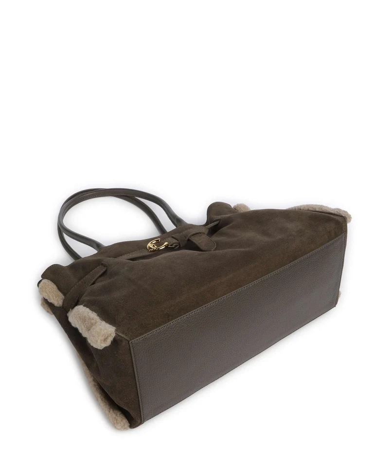 Coccinelle Sabine Soft Suede Shopper fango