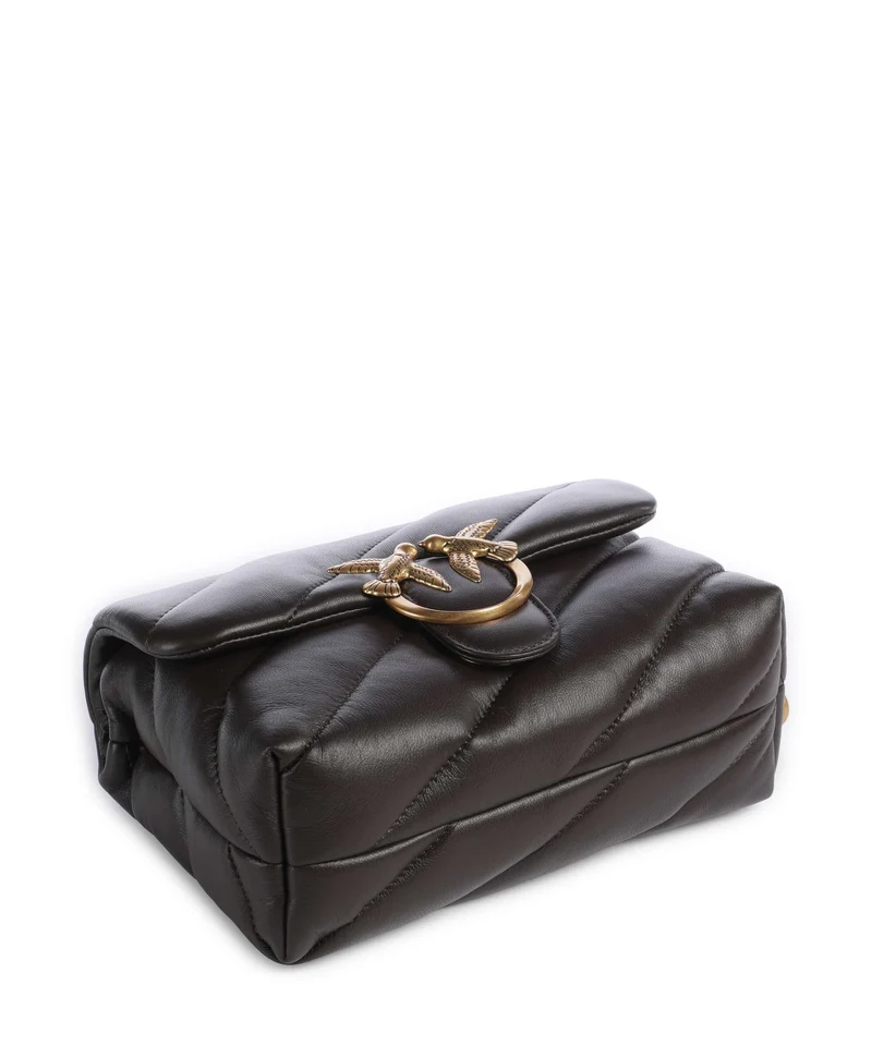 Pinko Love Puff Mini Schultertasche marrone marasca/antique gold