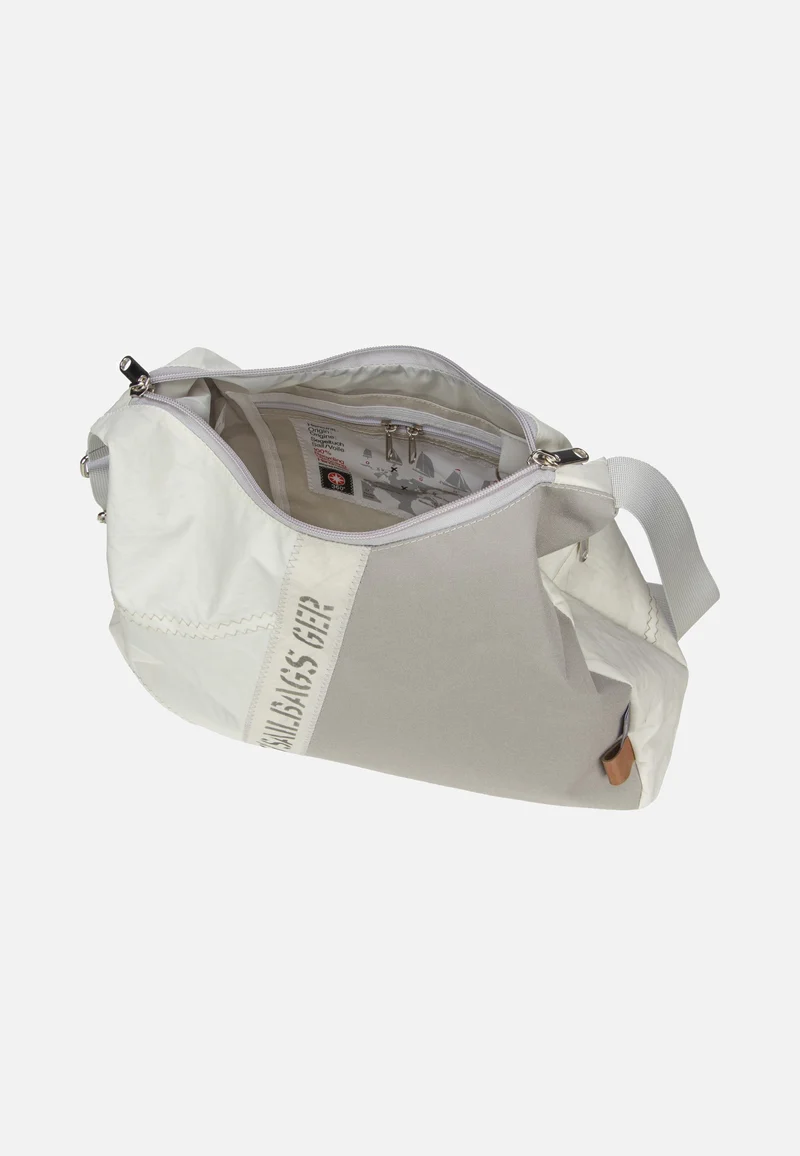 Bucht Stencil Weiss/Grau - Hobo Bag