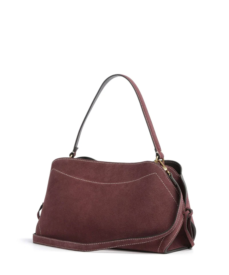 Abro Suede Necessity Small Schultertasche burgundy