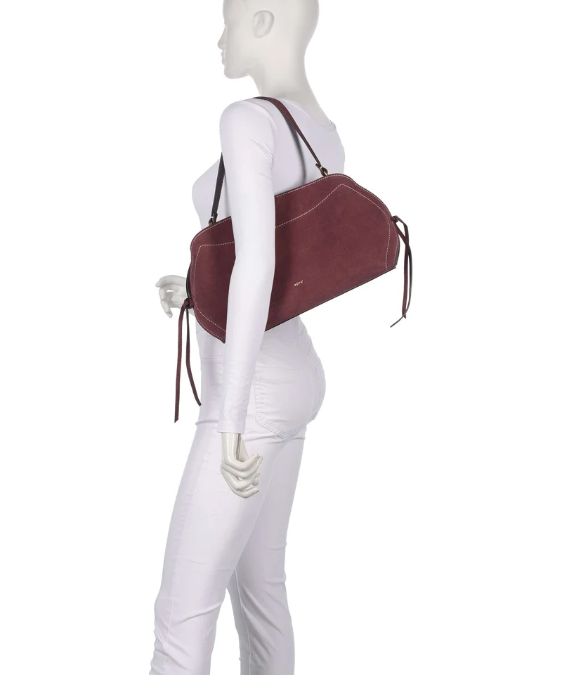 Abro Suede Necessity Small Schultertasche burgundy