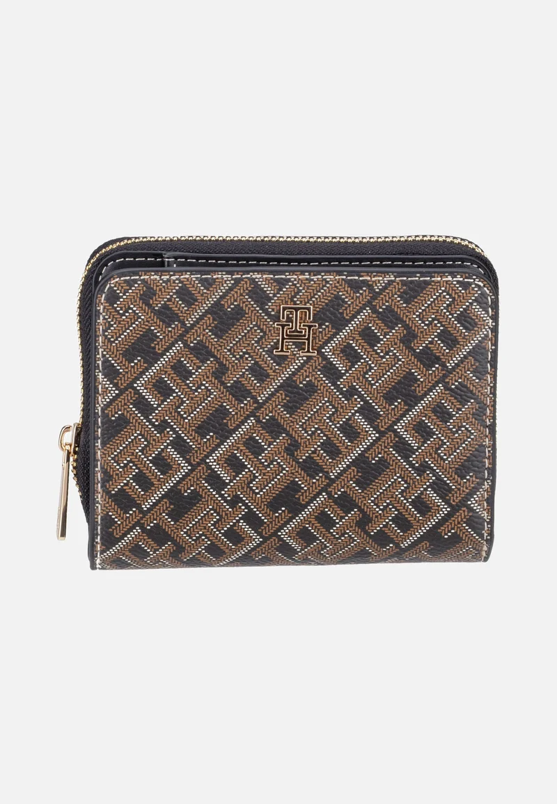 TH Icon Med Za W/Flap Mono Print Black Mix - Portemonnaie