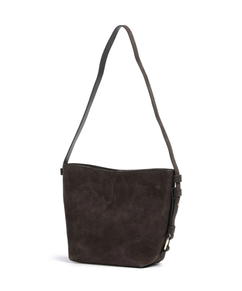 Abro Suede Cosmo Beuteltasche dark brown